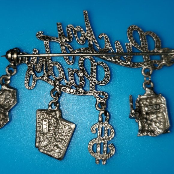 Lucky Lady Brooch with Charms Casino Themed - Picture 3 of 4